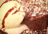Chocolate Fudge Brownie with Very Vanilla Jude’s of Hampshire handmade ice cream