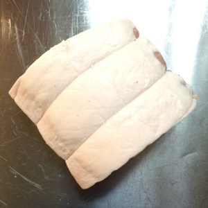 A pork loin joint. This is a fairly lean, 900g piece.